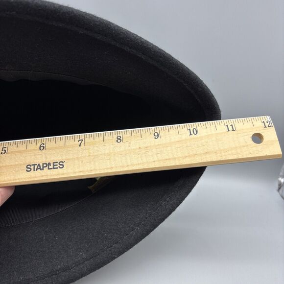 Scala Collezione Cloche Hat Womens One Size Wool Black Horsebit Trim - Picture 9 of 10